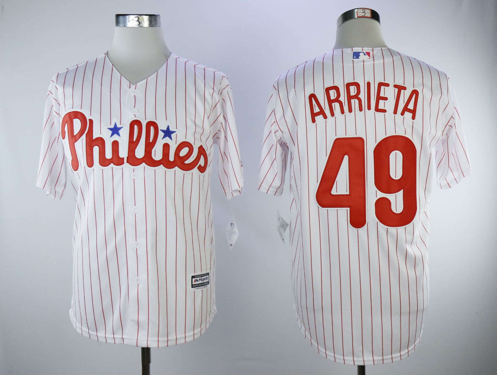 Men Philadelphia Phillies #49 Arrieta White Game MLB Jerseys